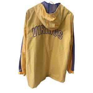 NWT Vintage Puma Minnesota Vikings Windbreaker Size Medium Yellow Purple NFL